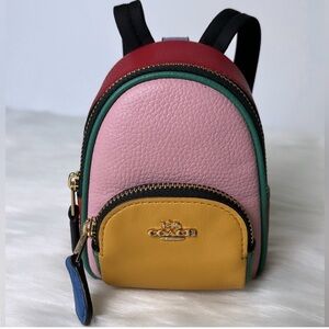 NWT Coach Mini Backpack Bag Charm Key Chain Coin
Purse Leather
